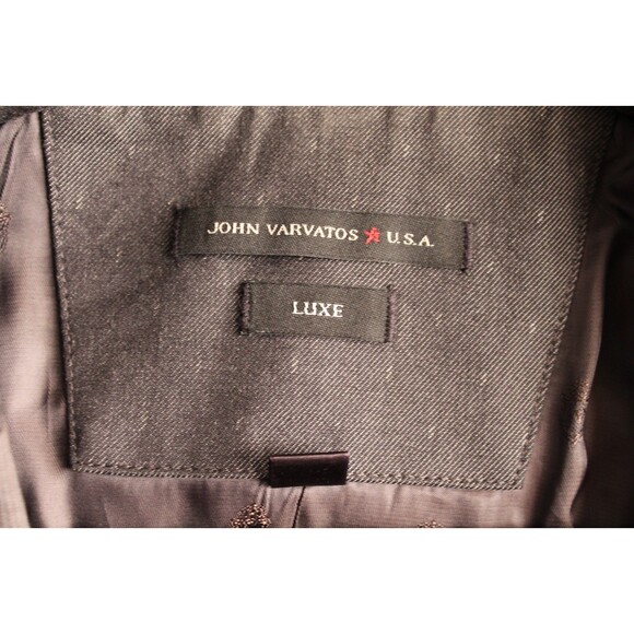 John Varvatos Luxe Men's Peak Lapel Sport Coat Size 40R Cotton Blend Black - Picture 8 of 11